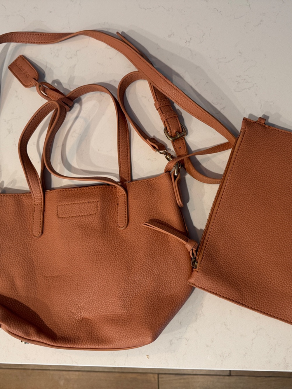 Sole Society Women's Small Tote & Crossbody Set - Tan